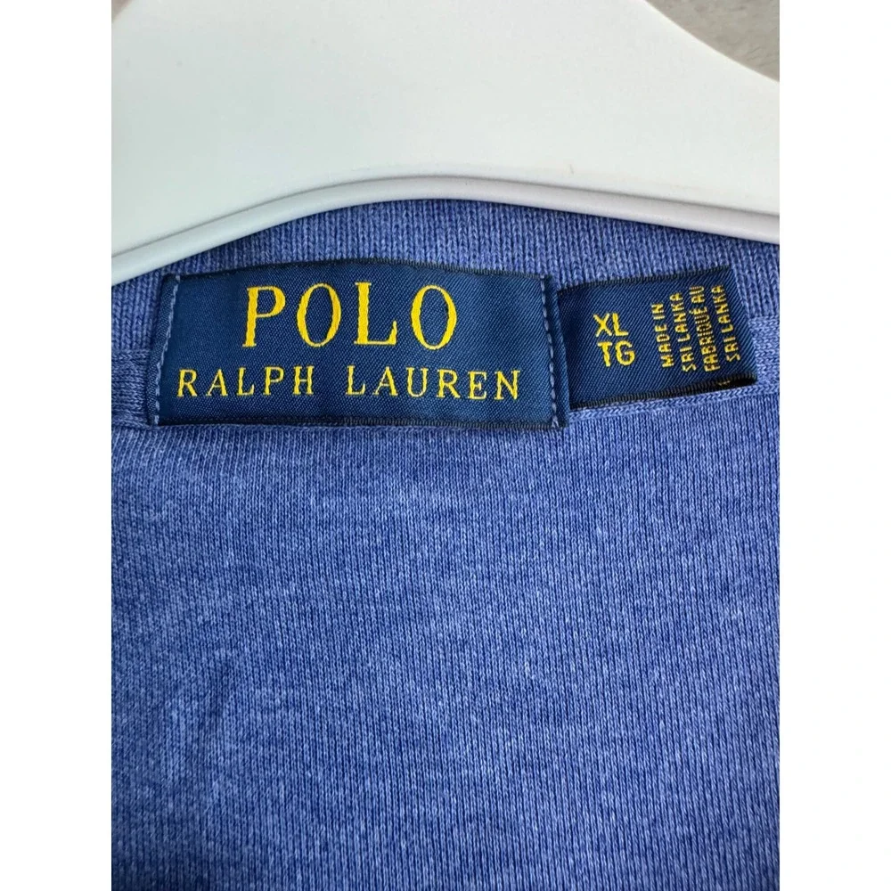 Polo Ralph Lauren Mens XL Blue Heather Cotton Short Sleeve Polo Shirt Pony Logo‎